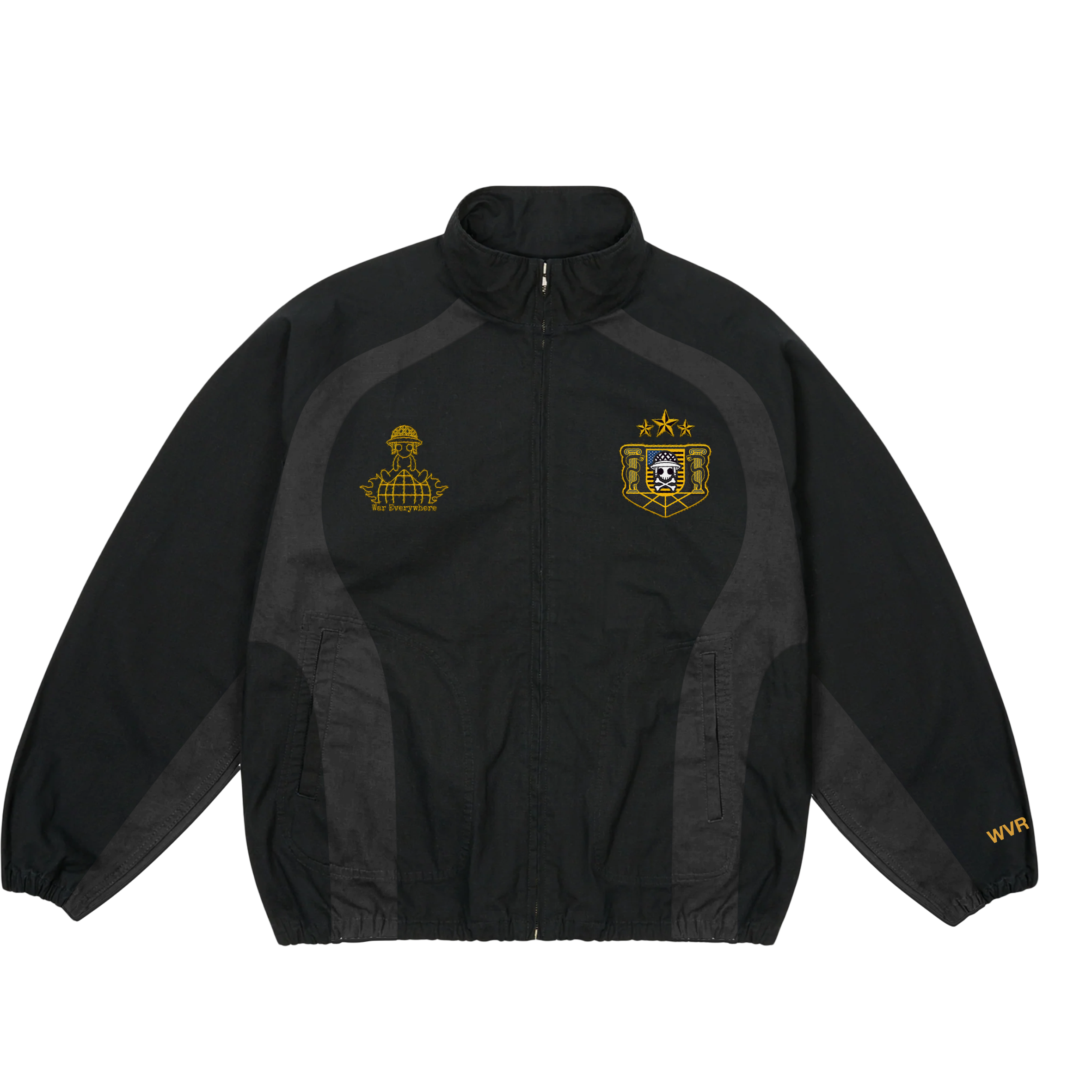 Tracksuit jackets for men featuring a stylish black design and performance-oriented elements.
